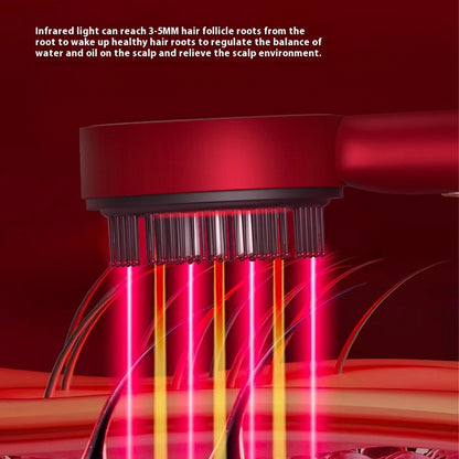 Red Light Scalp Massage Comb مشط تدليك فروة الرأس تقنية الضوء الاحمر