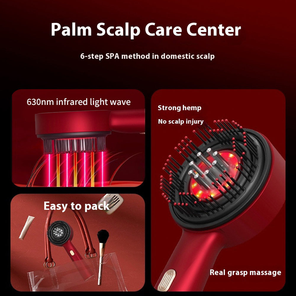 Red Light Scalp Massage Comb مشط تدليك فروة الرأس تقنية الضوء الاحمر