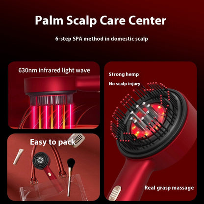 Red Light Scalp Massage Comb مشط تدليك فروة الرأس تقنية الضوء الاحمر
